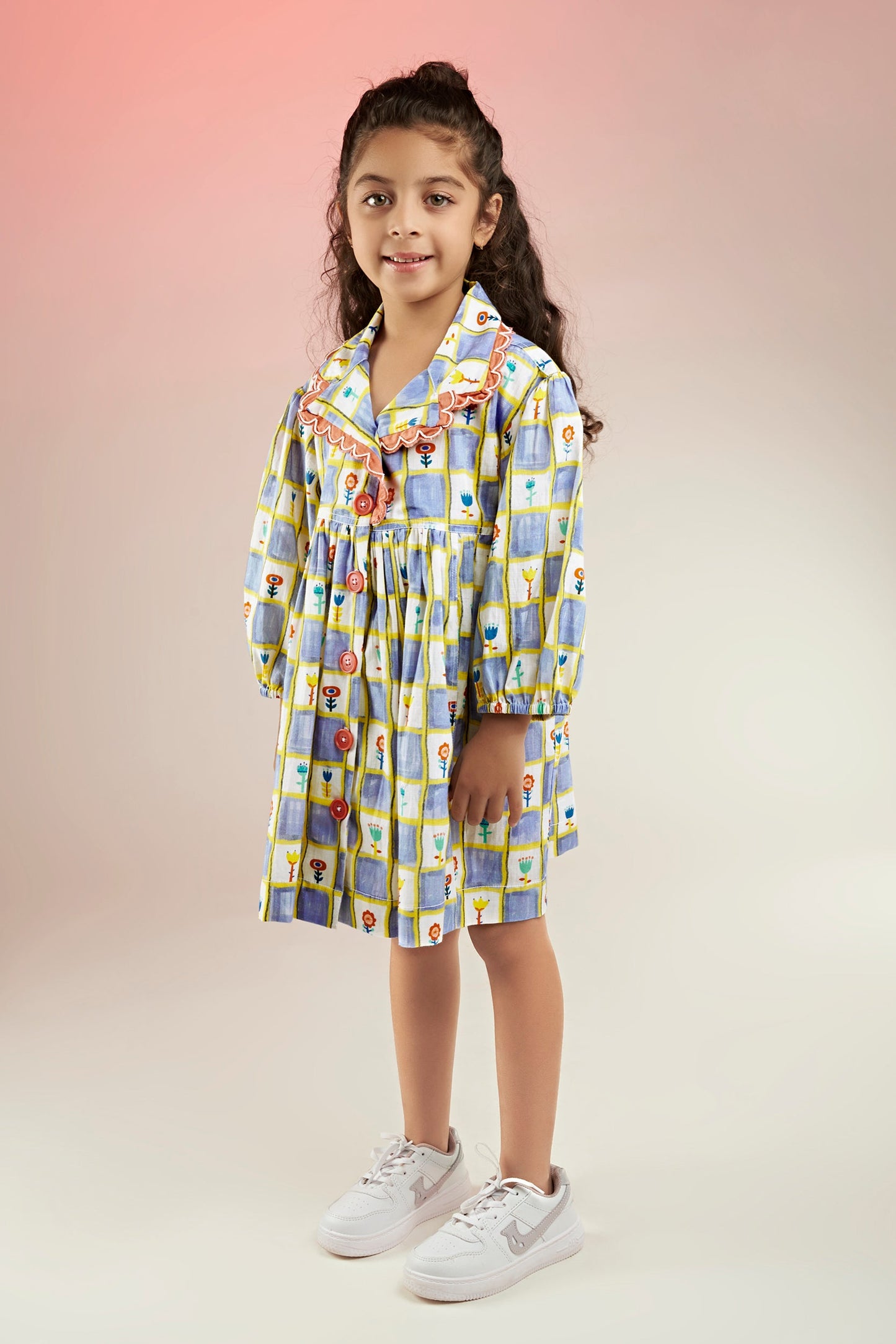 Buddy Buds Scallop Embellished Printed Jacket Dress Kids - Joey & Pooh