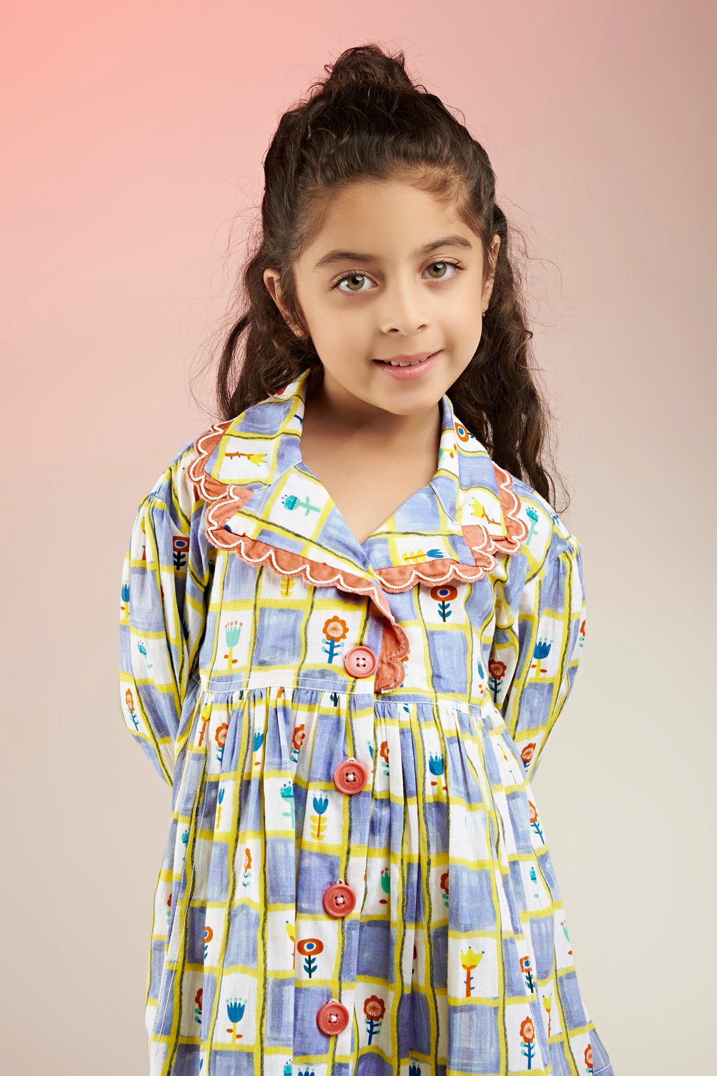 Buddy Buds Scallop Embellished Printed Jacket Dress Kids - Joey & Pooh