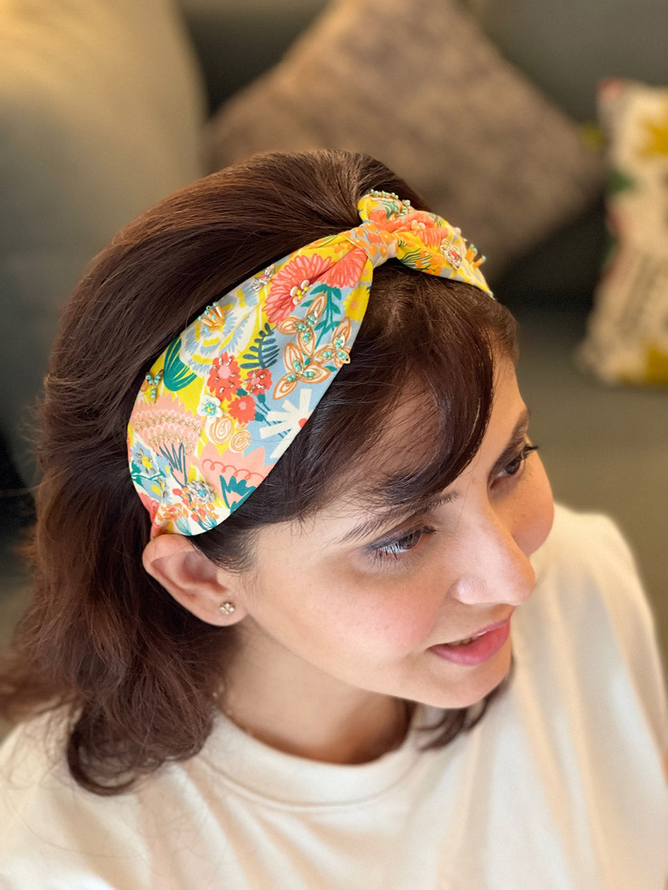 Mae Garden Hand Embroidered Headband/Hairband - Joey & Pooh