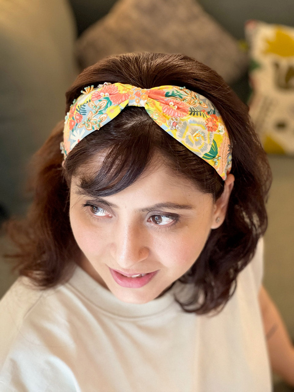 Mae Garden Hand Embroidered Headband/Hairband - Joey & Pooh