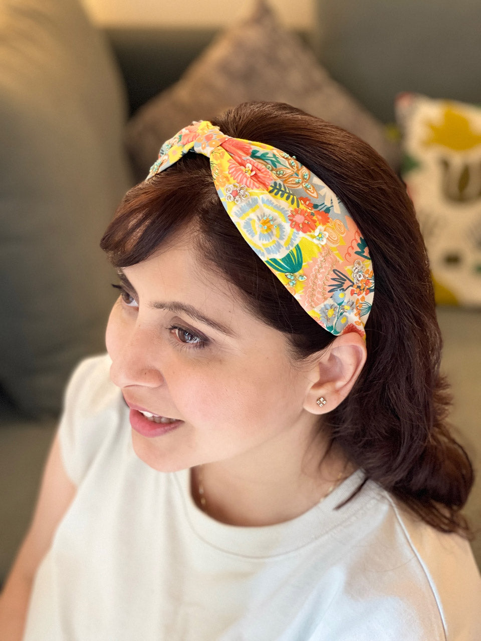 Mae Garden Hand Embroidered Headband/Hairband - Joey & Pooh