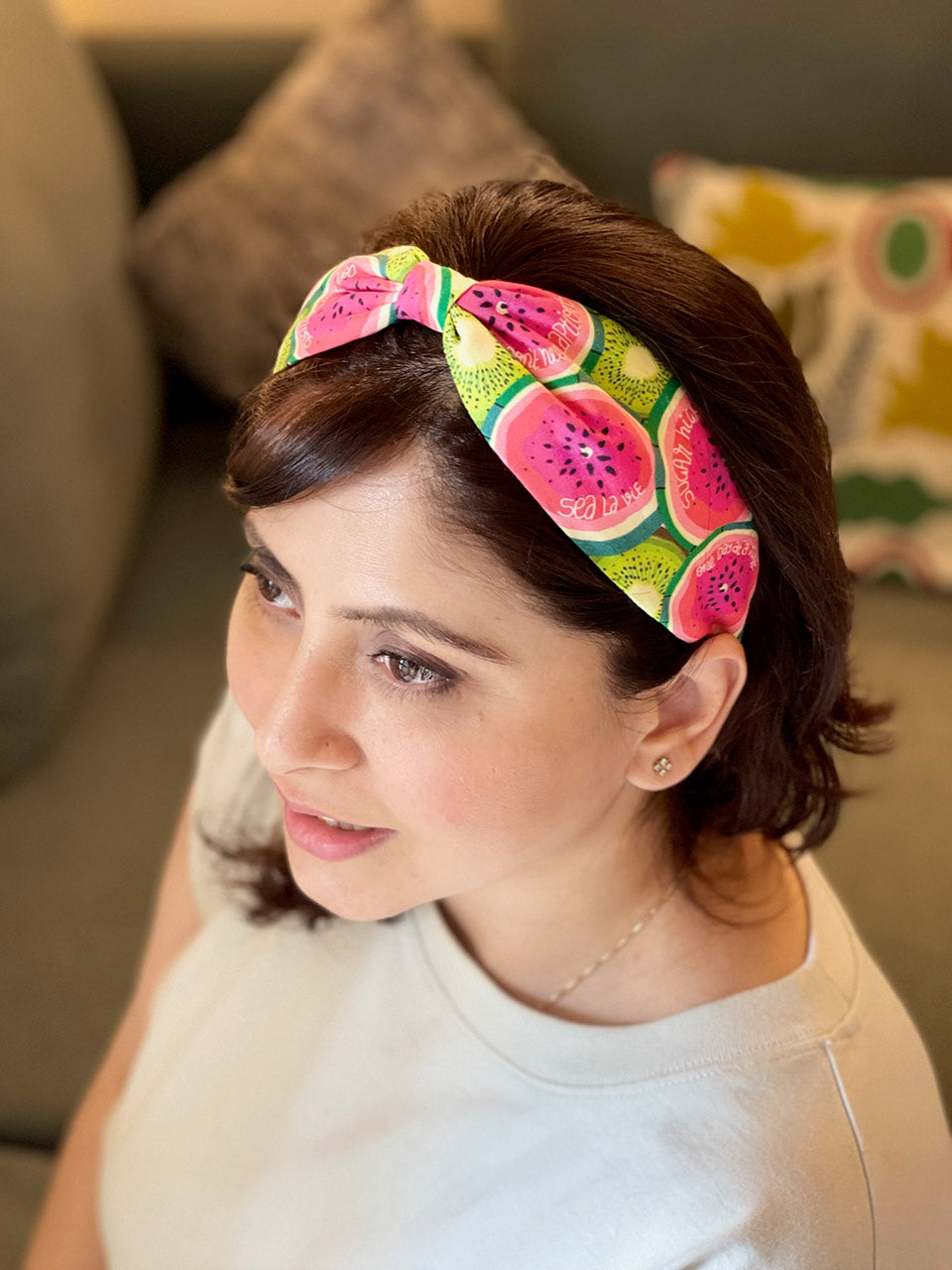 Set Of 2-melon & Citrus Handmade Headbands