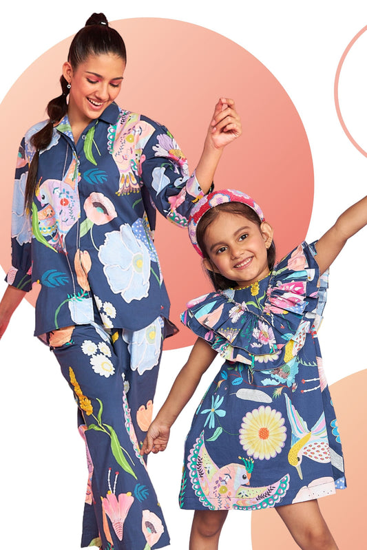 Tweet Blue Co-ord Set Mom & Me