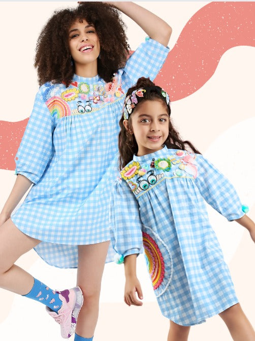 KEWT Gingham Tunic Dress Mom & Me