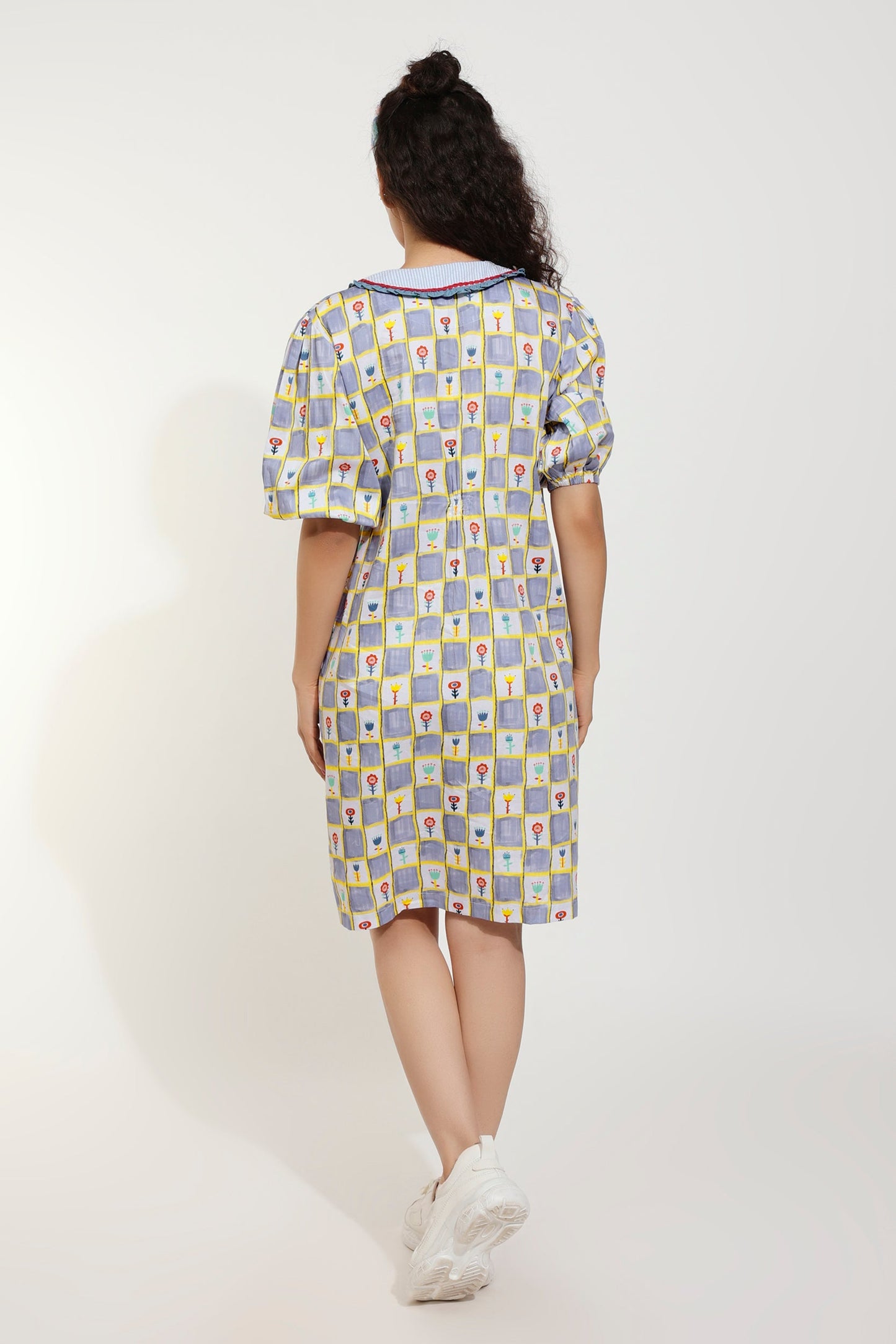 Buddy Buds Embroidered Printed Collar Dress