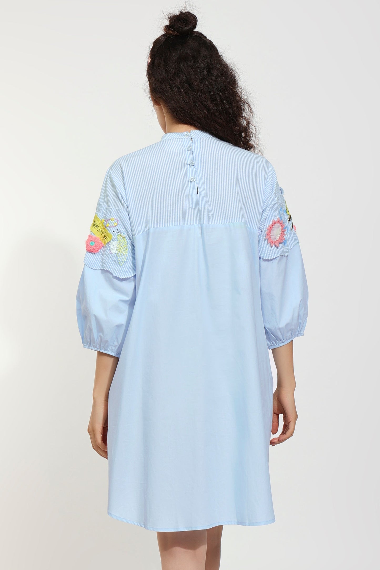 Fly High Blue Embroidered Dress (Joey & Pooh)