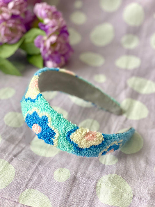 Poppy Blue Handmade Headband/Hairband - Joey & Pooh