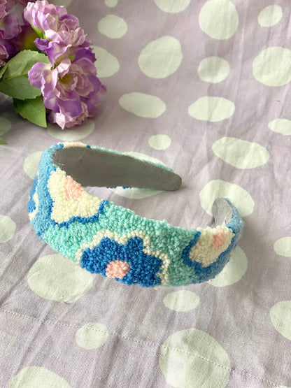 Poppy Blue Handmade Headband/Hairband On Kids- Joey & Pooh