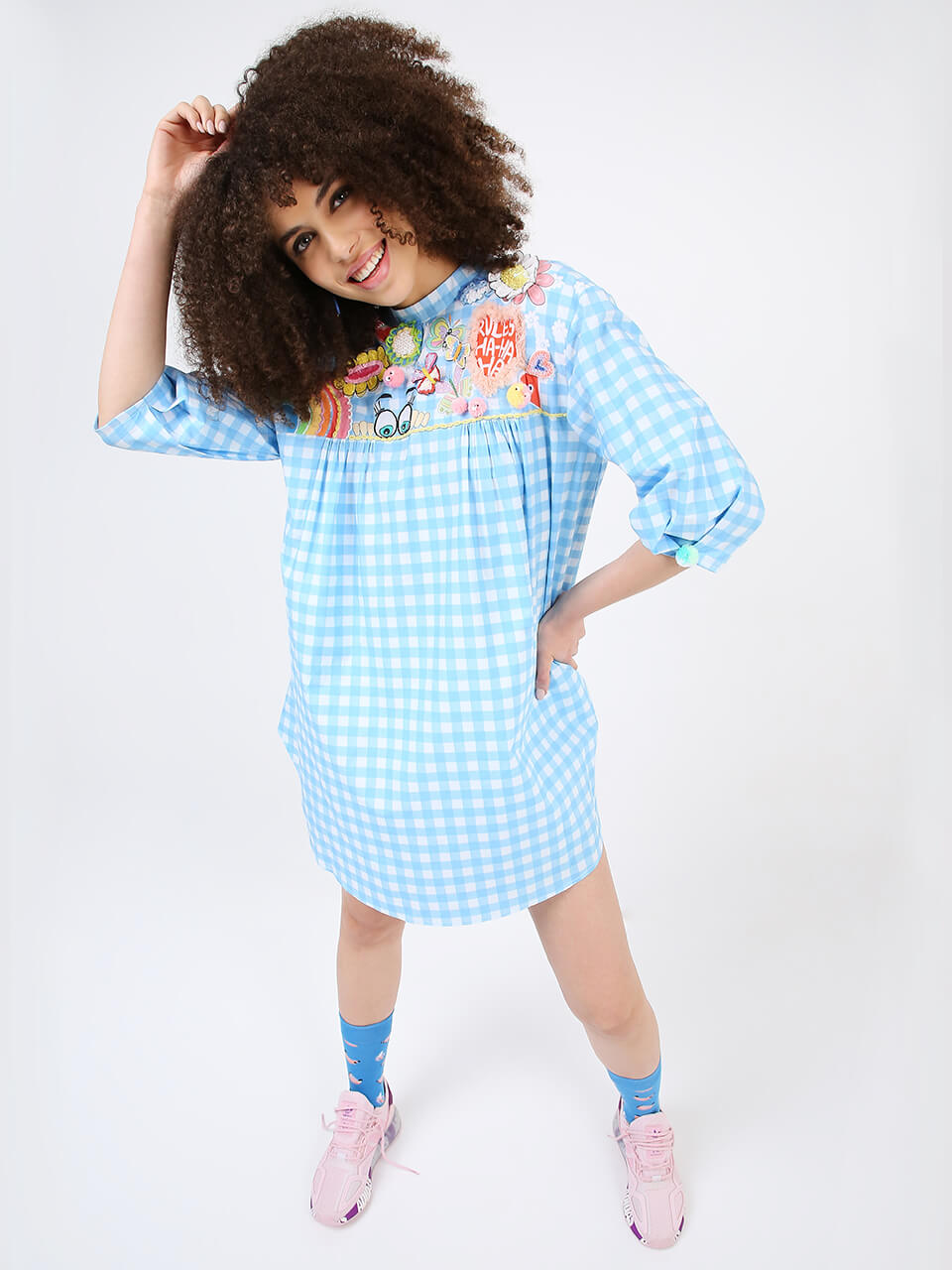 The KEWT Gingham Embroidered Tunic (Joey & Pooh)