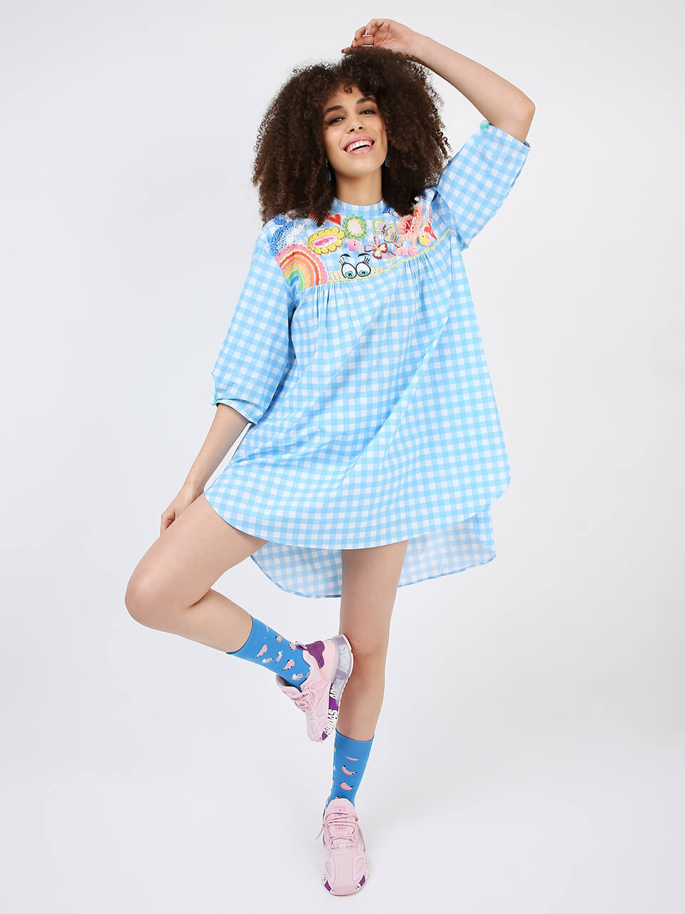 The KEWT Gingham Embroidered Tunic (Joey & Pooh)