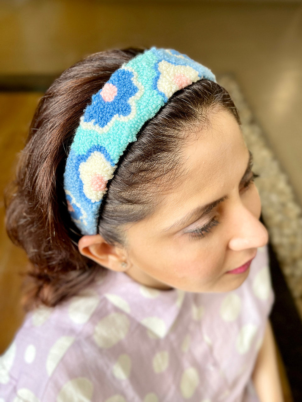 Poppy Blue Handmade Headband/Hairband - Joey & Pooh