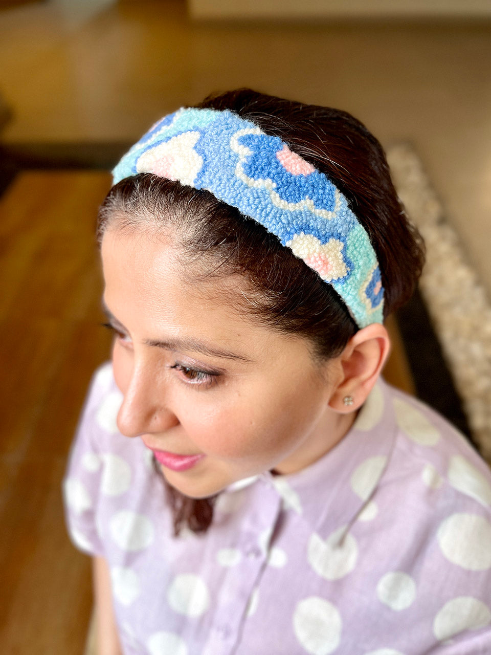 Poppy Blue Handmade Headband/Hairband - Joey & Pooh