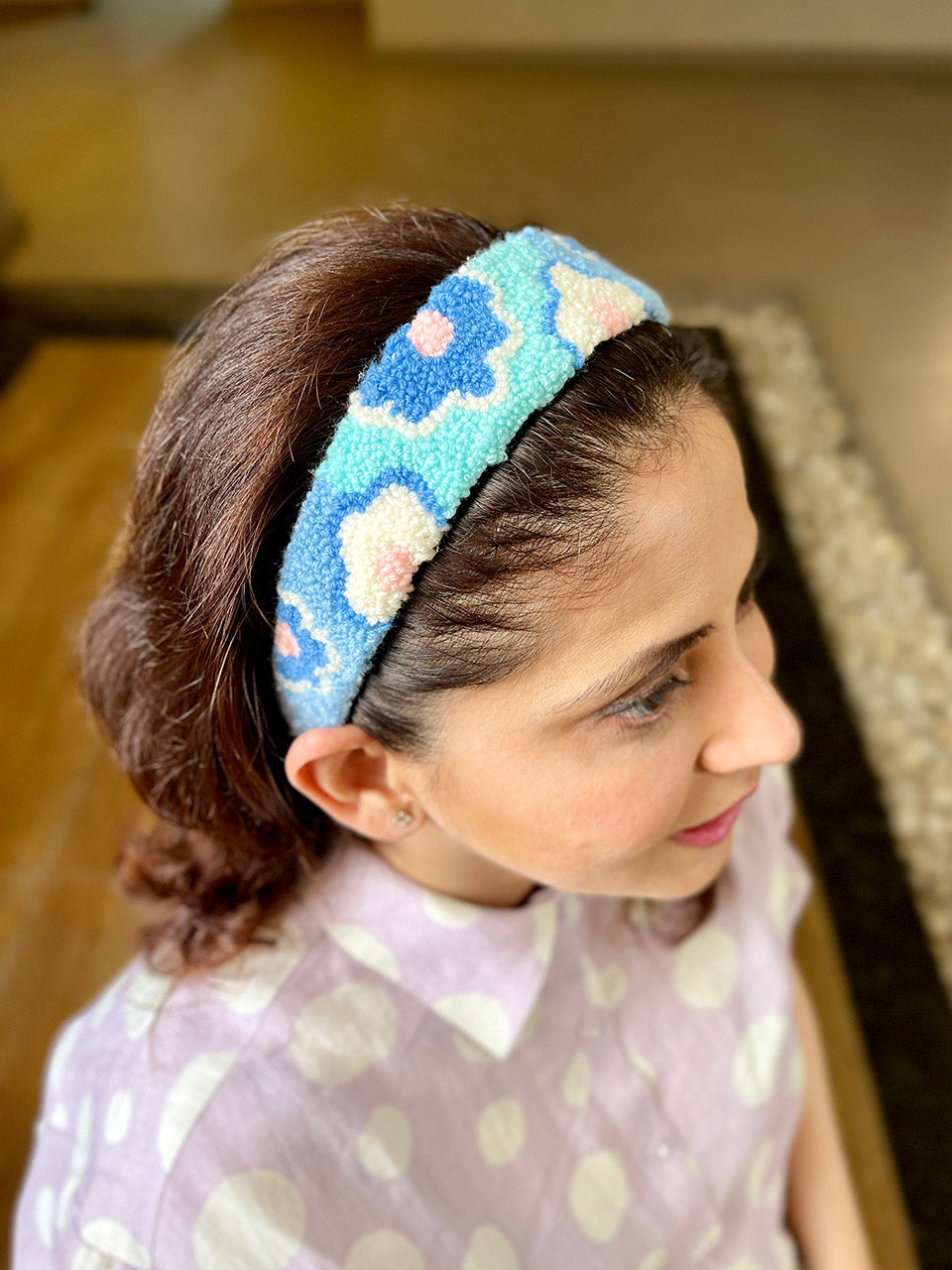 Poppy Blue Handmade Headband/Hairband - Joey & Pooh