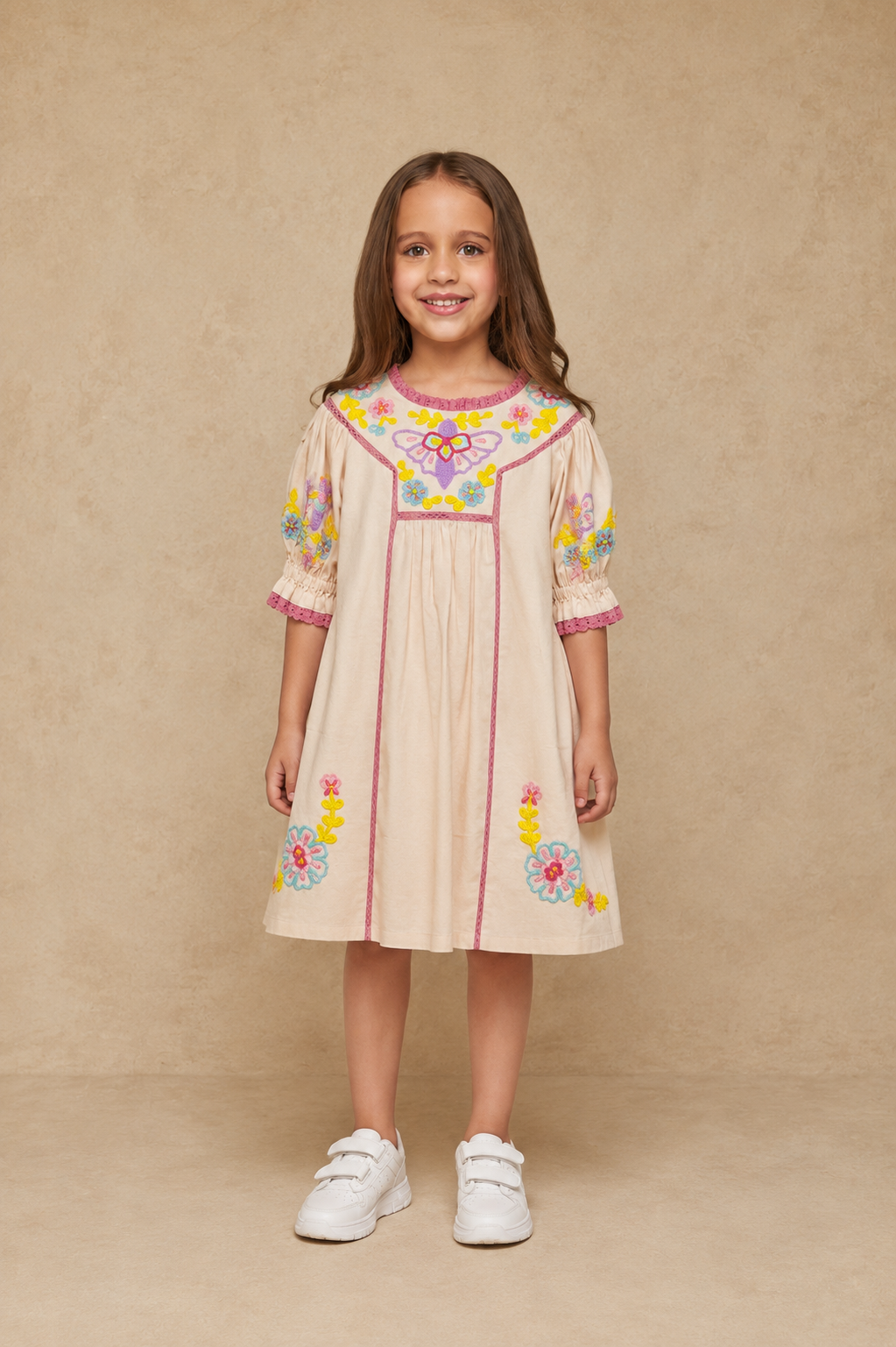 Florence Butterfly Girls Embroiderd Dress