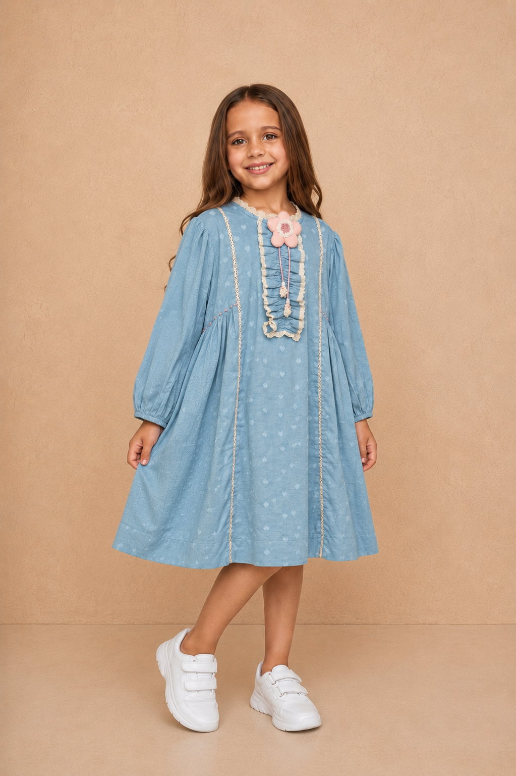 Jade Dobby Girls Frill Dress