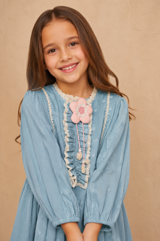 Jade Dobby Girls Frill Dress