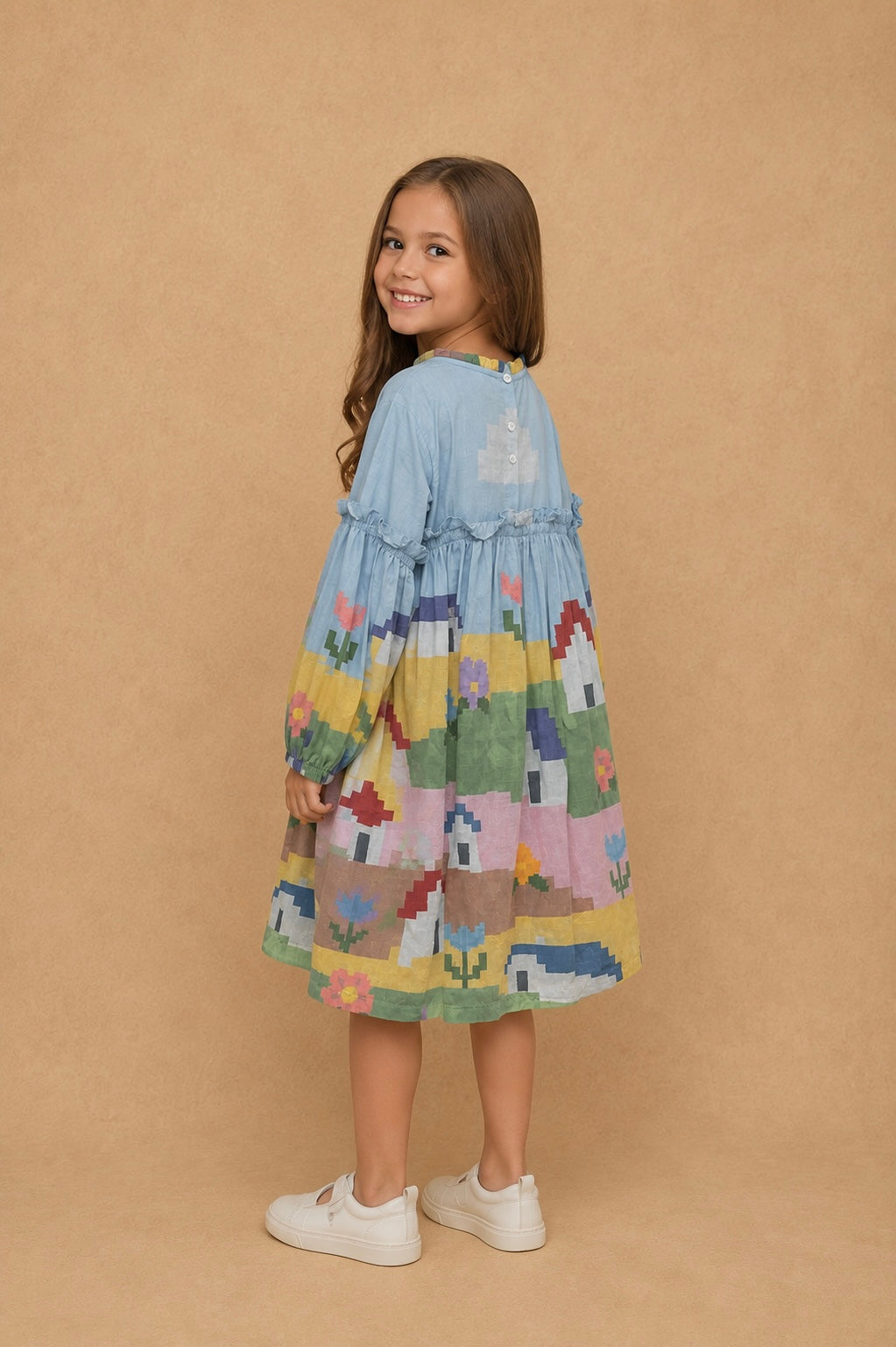 Hannah Cottage Girls Embellished Frill Dress