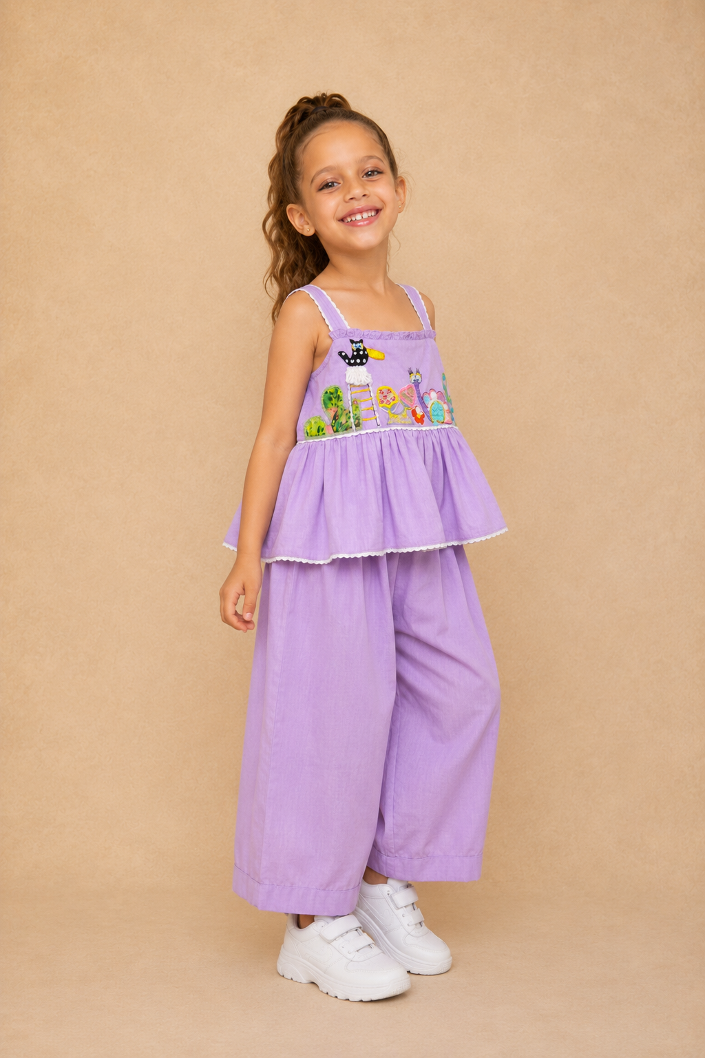 Avery Lavender Embroidered Jumpsuit