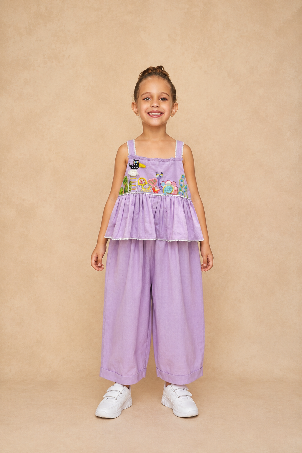 Avery Lavender Embroidered Jumpsuit