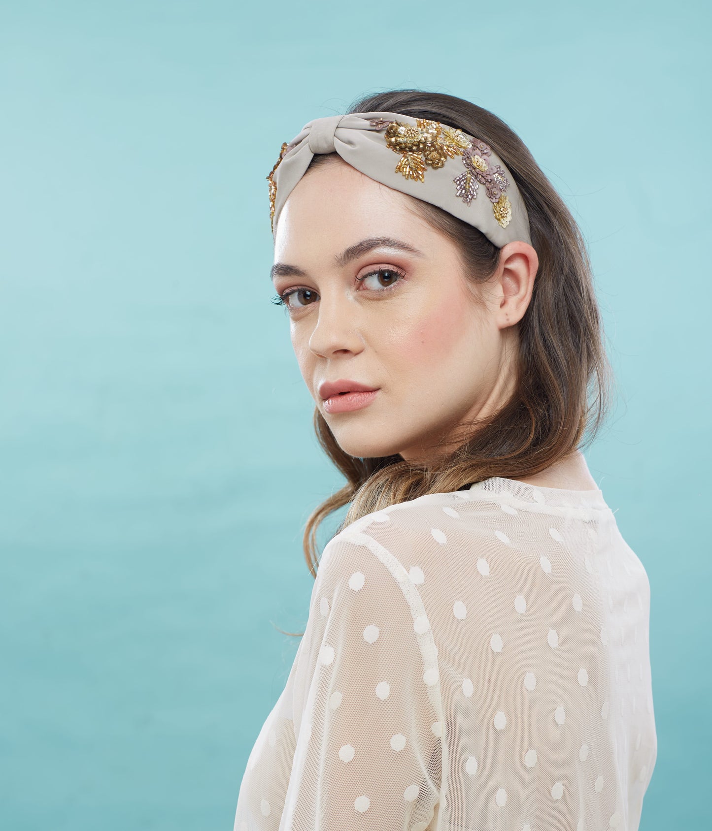 Kendall Nude  Hand Embellished Headband/Hairband - Joey & pooh