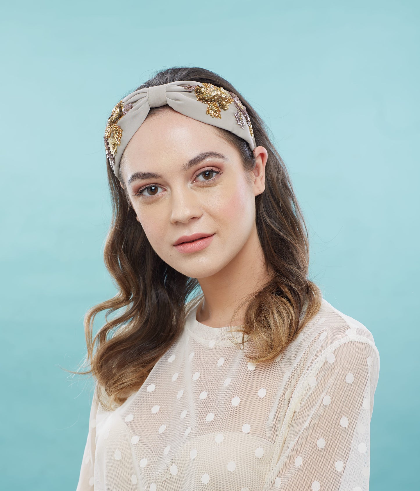 Kendall Nude  Hand Embellished Headband/Hairband - Joey & pooh