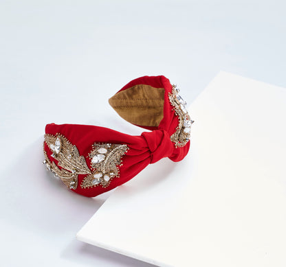 Gal Red Embroidered Headband