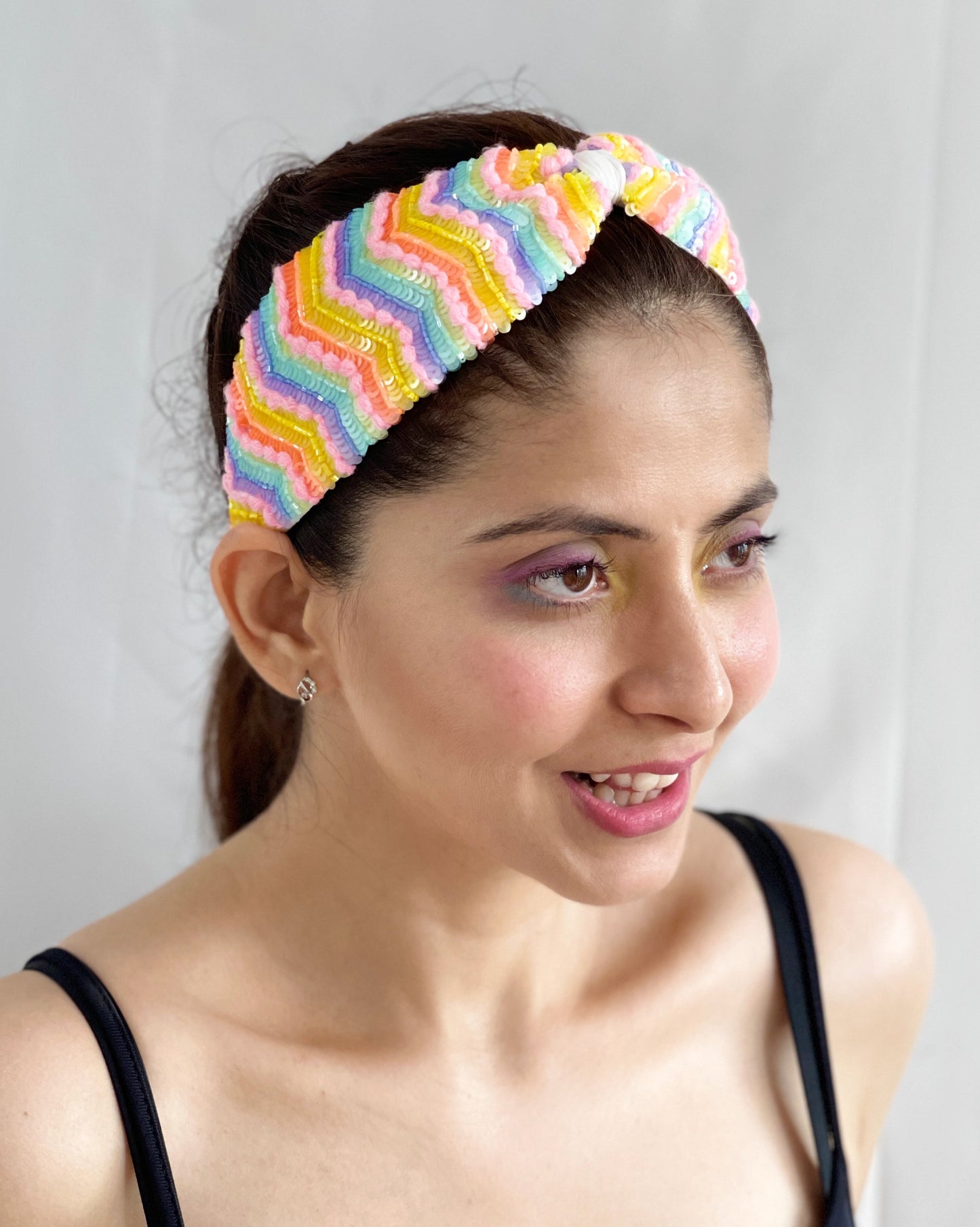 Evissa Chevron Hand Embroidered Headband/Hairband- Joey & Pooh